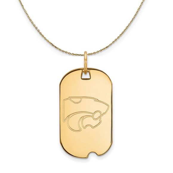 Black Bow Jewelry Co. Jewelry - 14k Yellow Gold Kansas State Dog Tag Necklace - 22 Inch